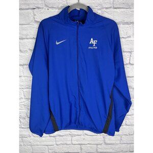 NIKE Men's Blue Air Force Athletics Embroidered Full Zip Jacket Large
